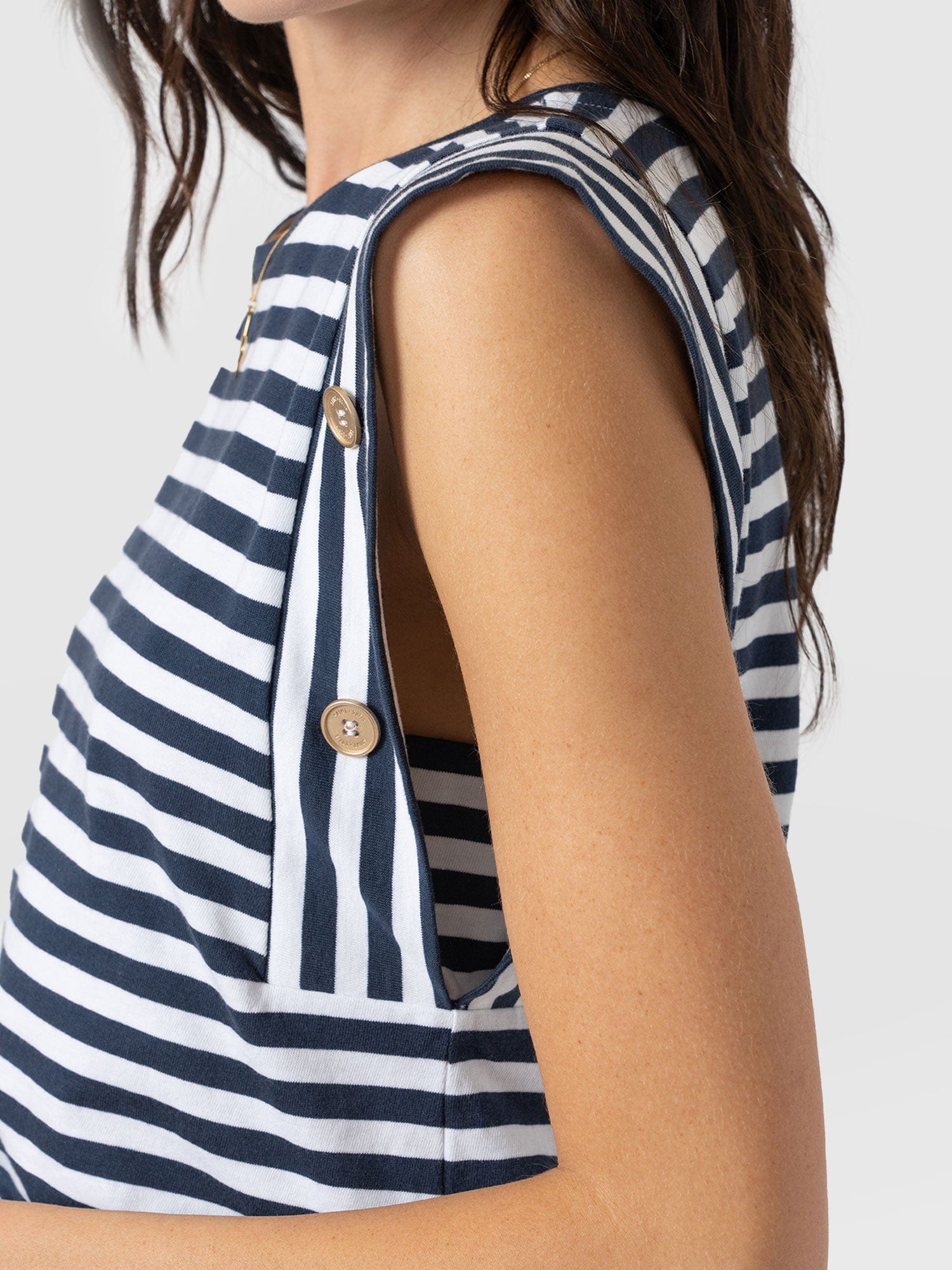 Rowan Tee Navy Stripe - Women's T-Shirts | Saint + Sofia® USA